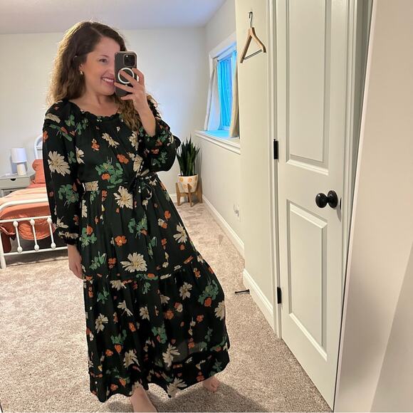 THE GREAT. Green Botanical Floral Maxi Dress 1 Small - Picture 3 of 11
